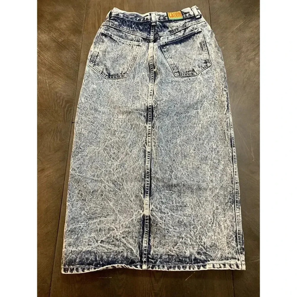 Vtg 80s Calvin By Calvin Klein Jean Skirt Stone Wash Size 11/12 EUC Made In USA - Picture 10 of 11